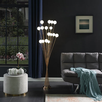 62" Yellow 16 LED Novelty Floor Lamp With White
