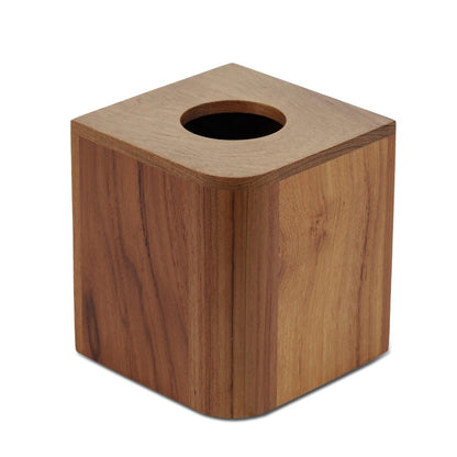 Funda de teca auténtica para caja de pañuelos de diseño