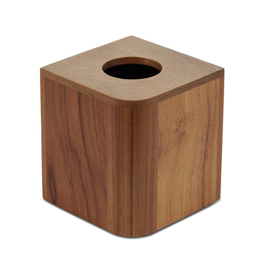 Funda de teca auténtica para caja de pañuelos de diseño