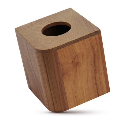 Funda de teca auténtica para caja de pañuelos de diseño