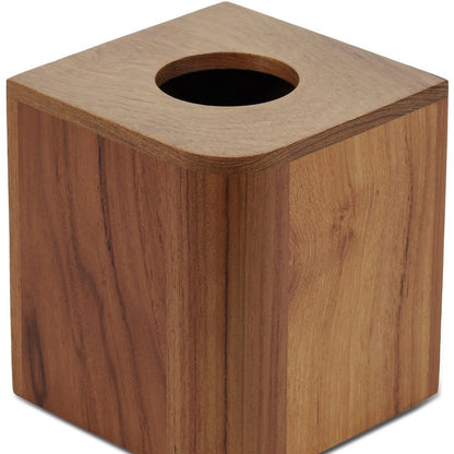 Funda de teca auténtica para caja de pañuelos de diseño