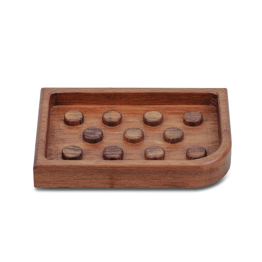 Jabonera de diseño de teca auténtica