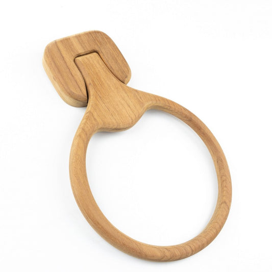 Toallero de pared de madera maciza de teca natural