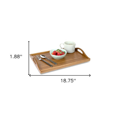 Bandeja para servir de teca maciza de diseño de 19"