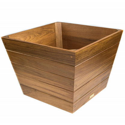 Jardinera cuadrada de madera marrón de 19" para interior y exterior