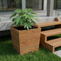 12" Brown Wood Indoor Outdoor Square Planter Box