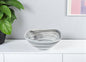 Set of Two 6" Gray And White Alabaster Glass Square Candy or Nut Bowls