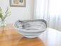 10" Gray And White Alabaster Glass Square Salad Bowl
