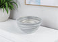 6" Gray And White Alabaster Glass Round Candy or Nut Bowl
