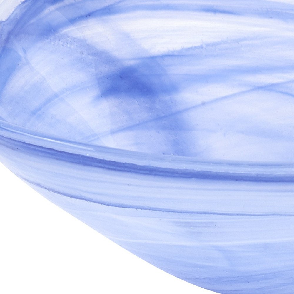 Set of Two 6" Blue And White Alabaster Glass Square Candy or Nut Bowls