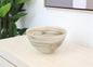 6" Taupe And White Alabaster Glass Round Candy or Nut Bowl