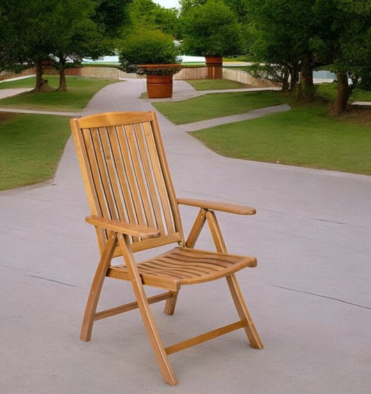 Sillón de madera maciza marrón de 27" para interior y exterior