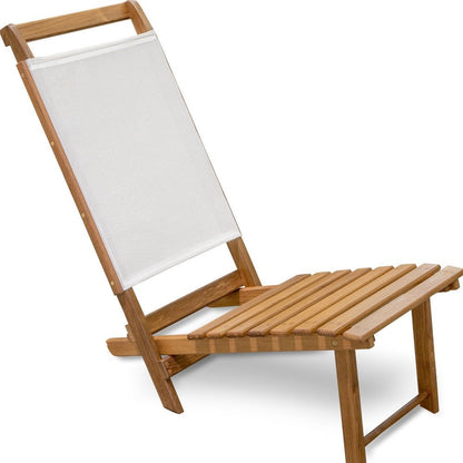 Tumbona de exterior de madera maciza marrón y natural de 15"