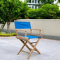 Silla de director de madera maciza azul y marrón