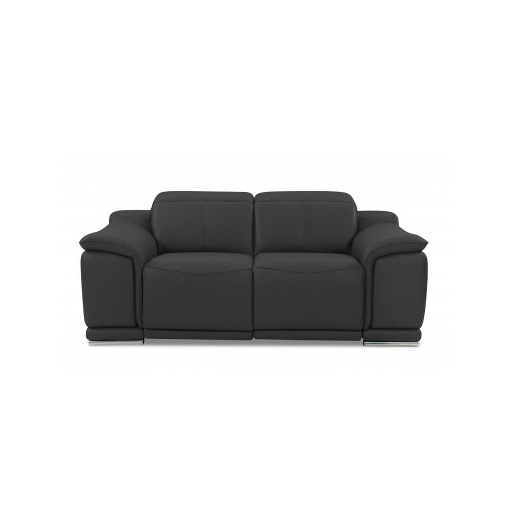 Conjunto de tres piezas para seis personas en cuero italiano gris oscuro para interiores