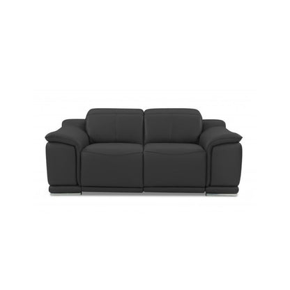 Conjunto de tres piezas para seis personas en cuero italiano gris oscuro para interiores
