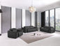 Conjunto de tres piezas para seis personas en cuero italiano gris oscuro para interiores