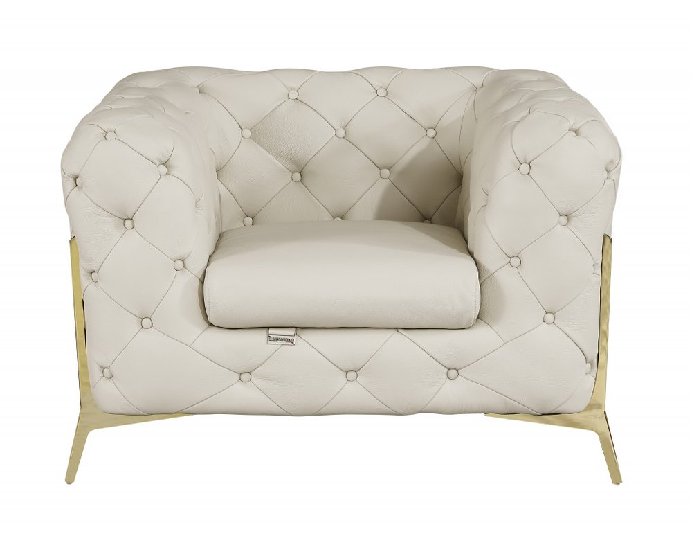 Conjunto de asientos para seis personas en cuero italiano beige de tres piezas para interiores