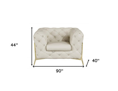 Conjunto de asientos para seis personas en cuero italiano beige de tres piezas para interiores