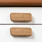 Set of Two Brown Teak Wood Drawer Pull Knobs