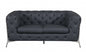 69" Gray And Silver Italian Leather Loveseat