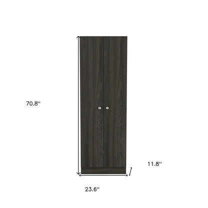 71" Dark Brown Wood Pantry Or Storage Closet