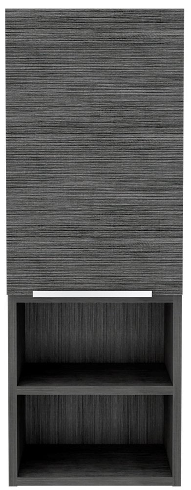 Gabinete decorativo de roble gris ahumado de 32" con tres estantes