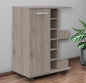 Light Gray Rolling Bar Cart With Wine Storage