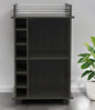 22" Espresso Wood Rolling Bar Cart With Wine Storage
