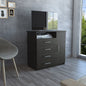 Cómoda combinada de cuatro cajones de madera manufacturada negra de 36"