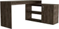 Sleek and Luxurious Ergonomic Dark Brown Office Desk with Storage