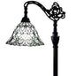 62" Brown Traditional Shaped Floor Lamp With White Stained Glass Bowl Shade