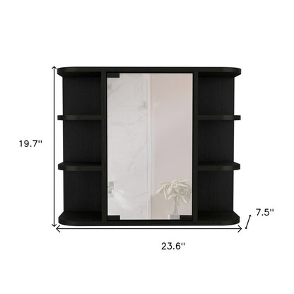 Tocador de baño flotante de madera negra de 24"