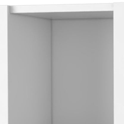 59" White Wood Wall Mounted Accent Cabinet With Four Doors