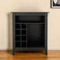 Black Bar Cart With Wine Storage