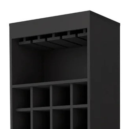 Mueble bar negro de 24" con dieciocho estantes