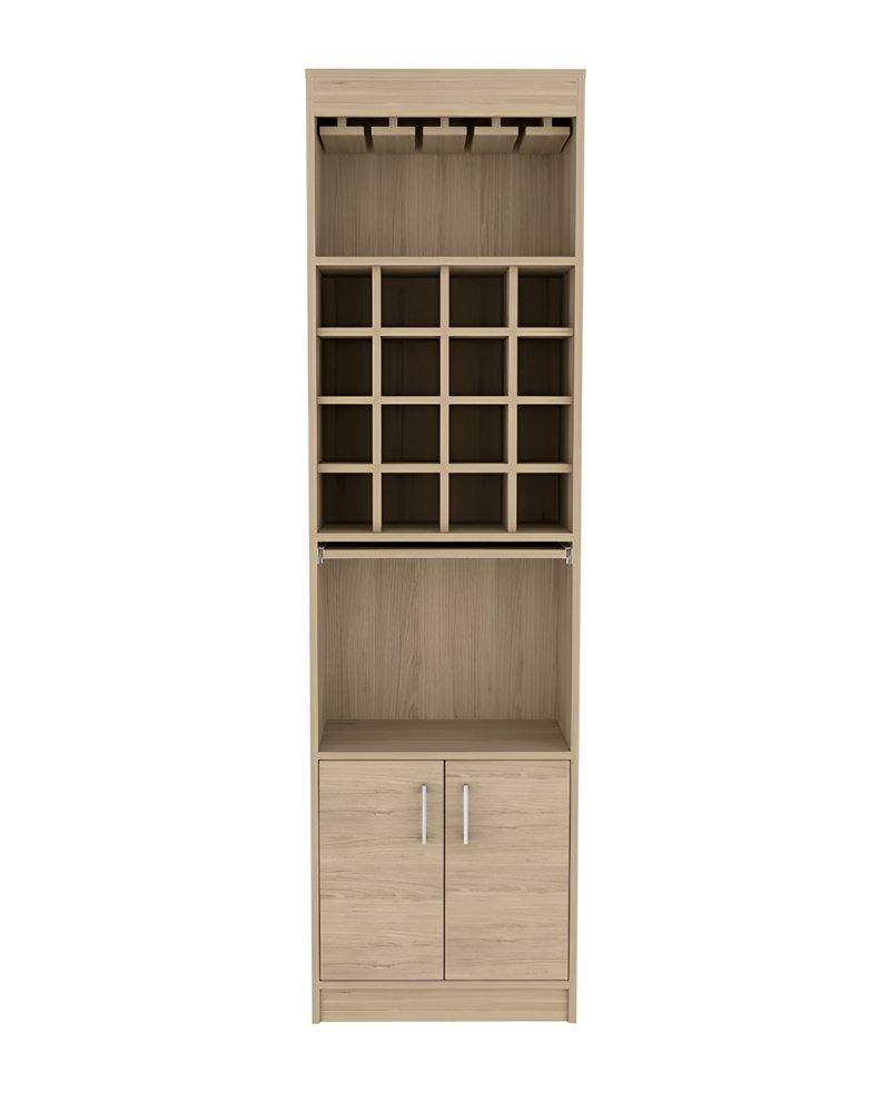 Mueble bar natural de 24" con dieciocho estantes
