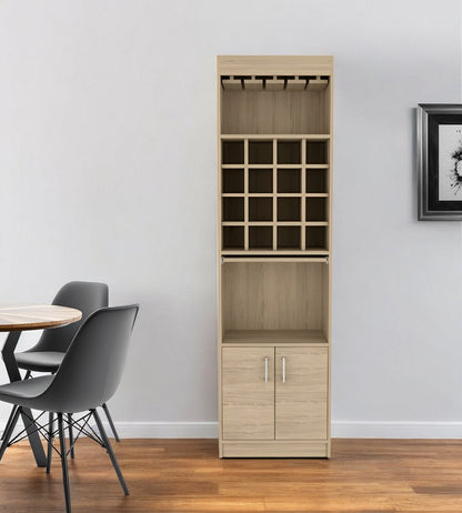 Mueble bar natural de 24" con dieciocho estantes