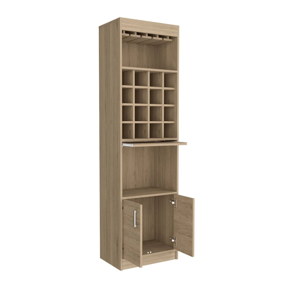 Mueble bar natural de 24" con dieciocho estantes