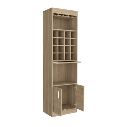 Mueble bar natural de 24" con dieciocho estantes
