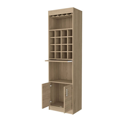Mueble bar natural de 24" con dieciocho estantes