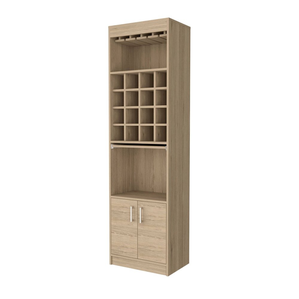 Mueble bar natural de 24" con dieciocho estantes
