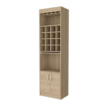 Mueble bar natural de 24" con dieciocho estantes