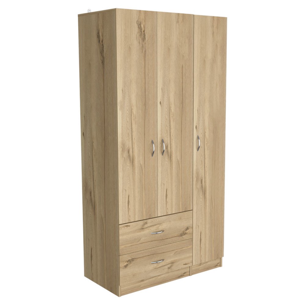 Cómoda combinada de dos cajones de madera manufacturada negra de 71"