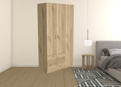 Cómoda combinada de dos cajones de madera manufacturada negra de 71"