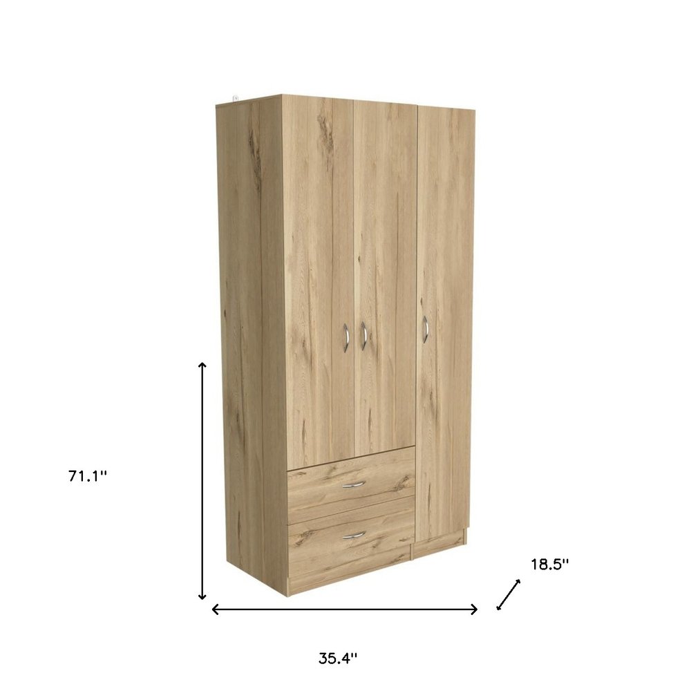 Cómoda combinada de dos cajones de madera manufacturada negra de 71"
