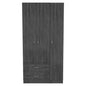 Cómoda combinada de dos cajones de madera manufacturada negra de 71"