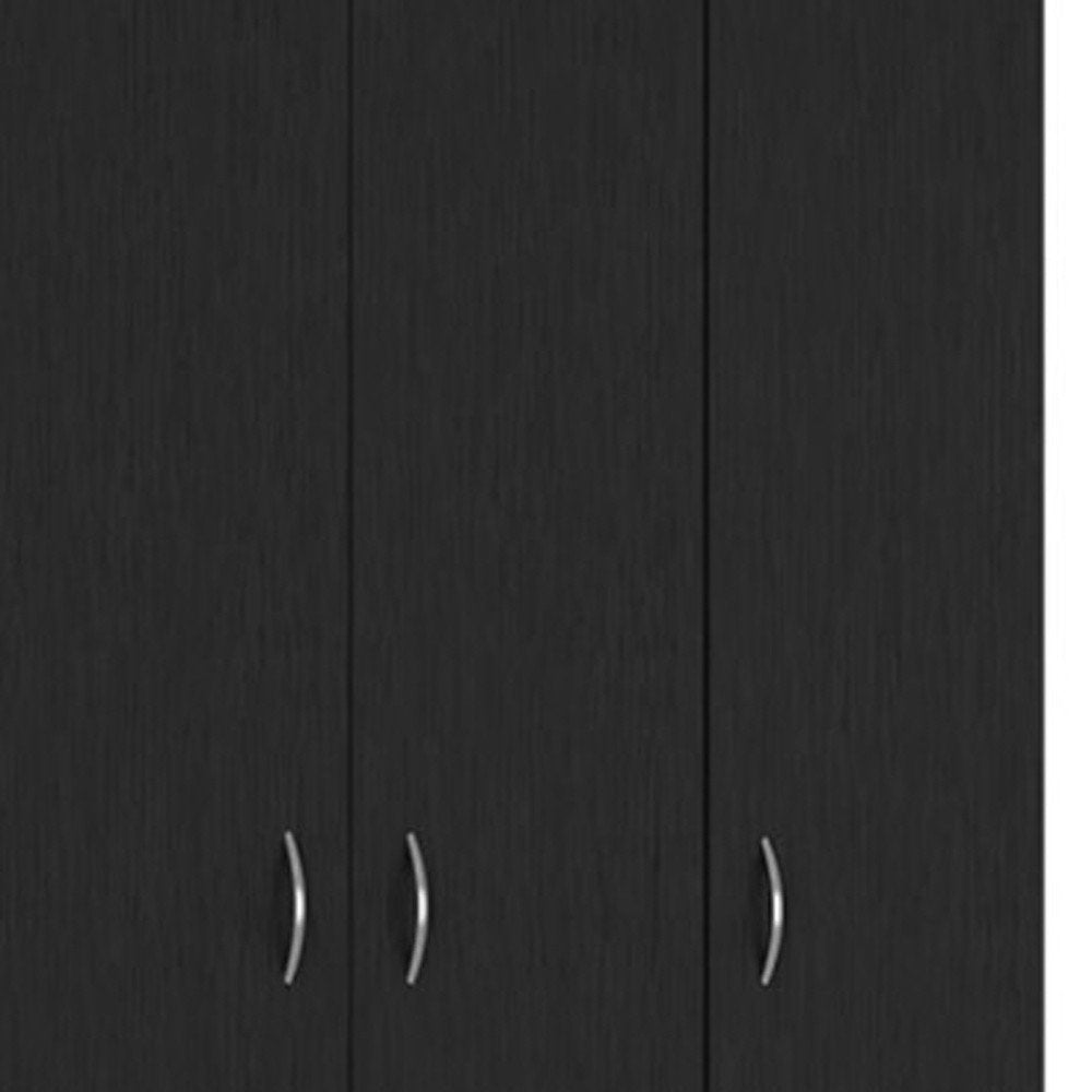 Cómoda combinada de dos cajones de madera manufacturada negra de 71"