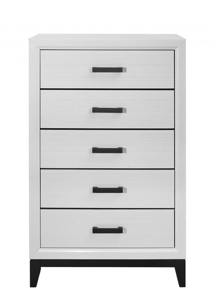 Cómoda estándar de cinco cajones de madera blanca de 31"