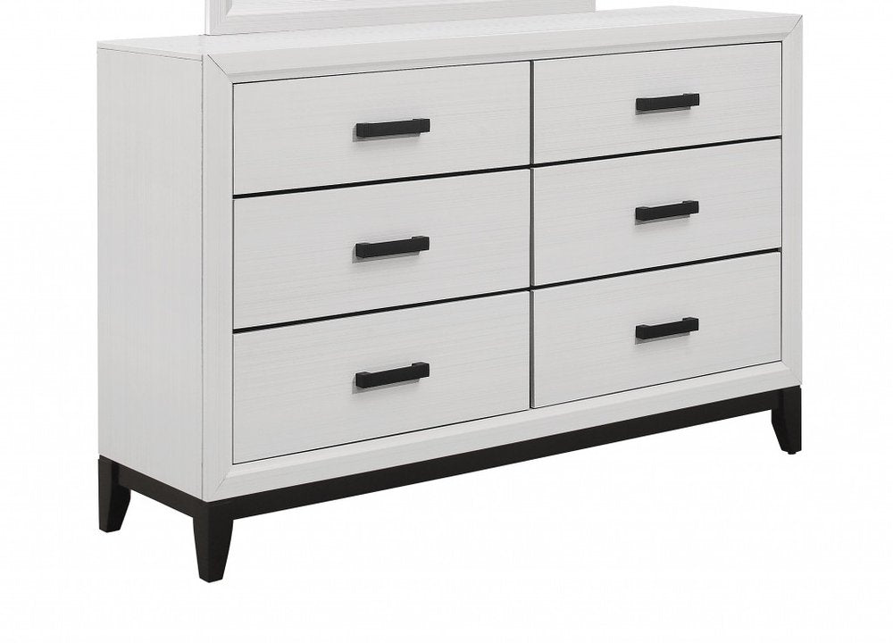 Cómoda estándar de cinco cajones de madera blanca de 31"